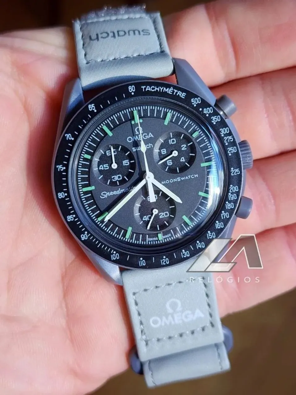 Relógio Omega Speedmaster MoonSwatch - Mission to the Mercury + 2 pulseiras NATO