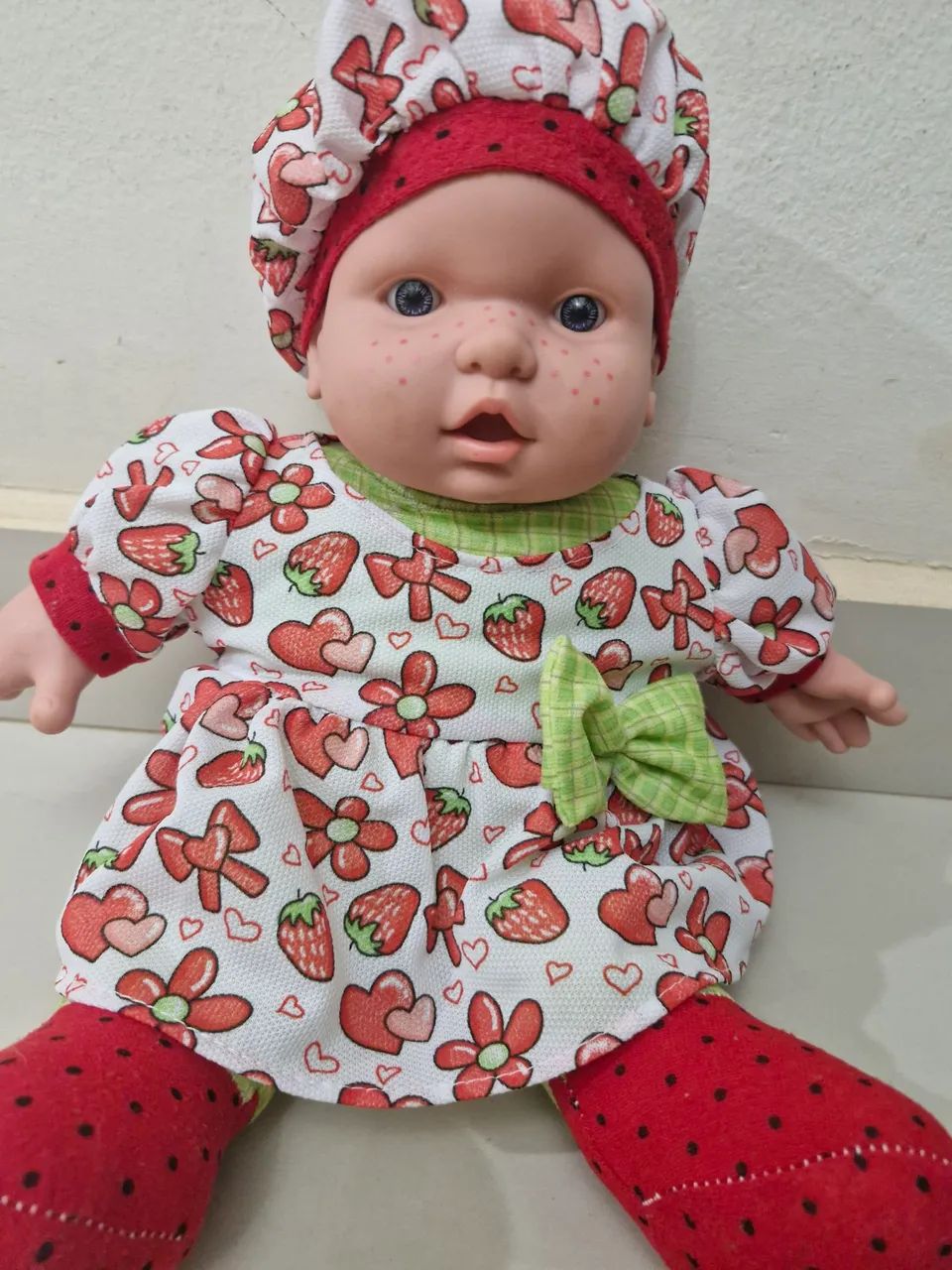 BY Milk de Morango - boneca de pano com cheirinho de morango - Foto 5