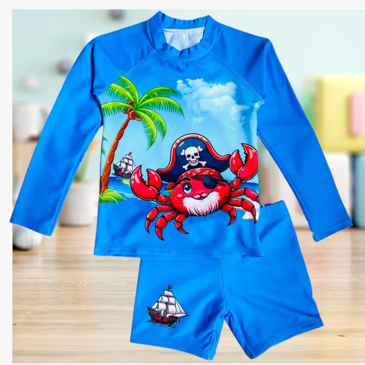 Conjunto Praia Infantil Manga Longa