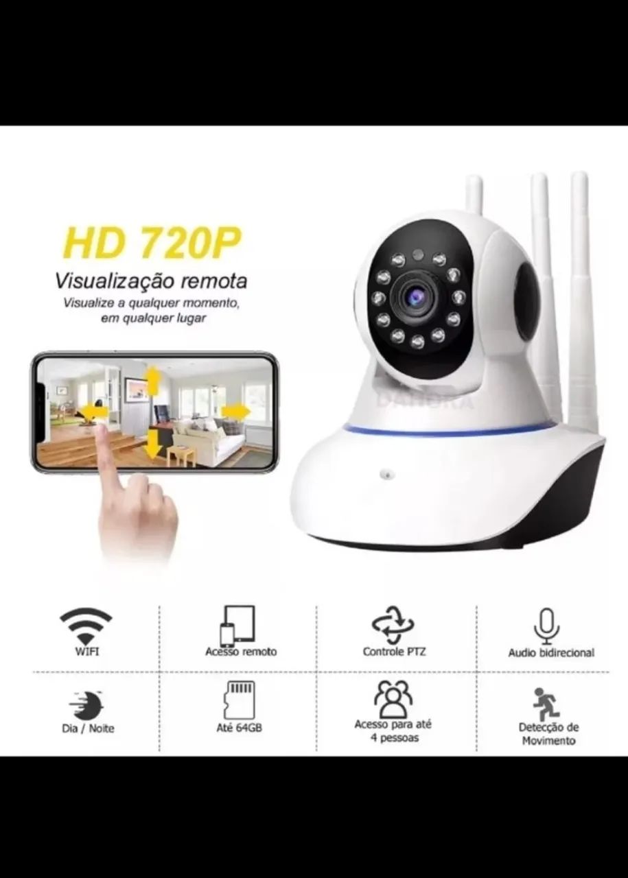 Câmera Inteligente Wi-fi 360° Acesso Remoto Via Celular