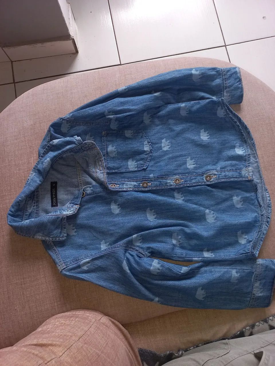 Camisa manga comprida jeans  - Foto 2