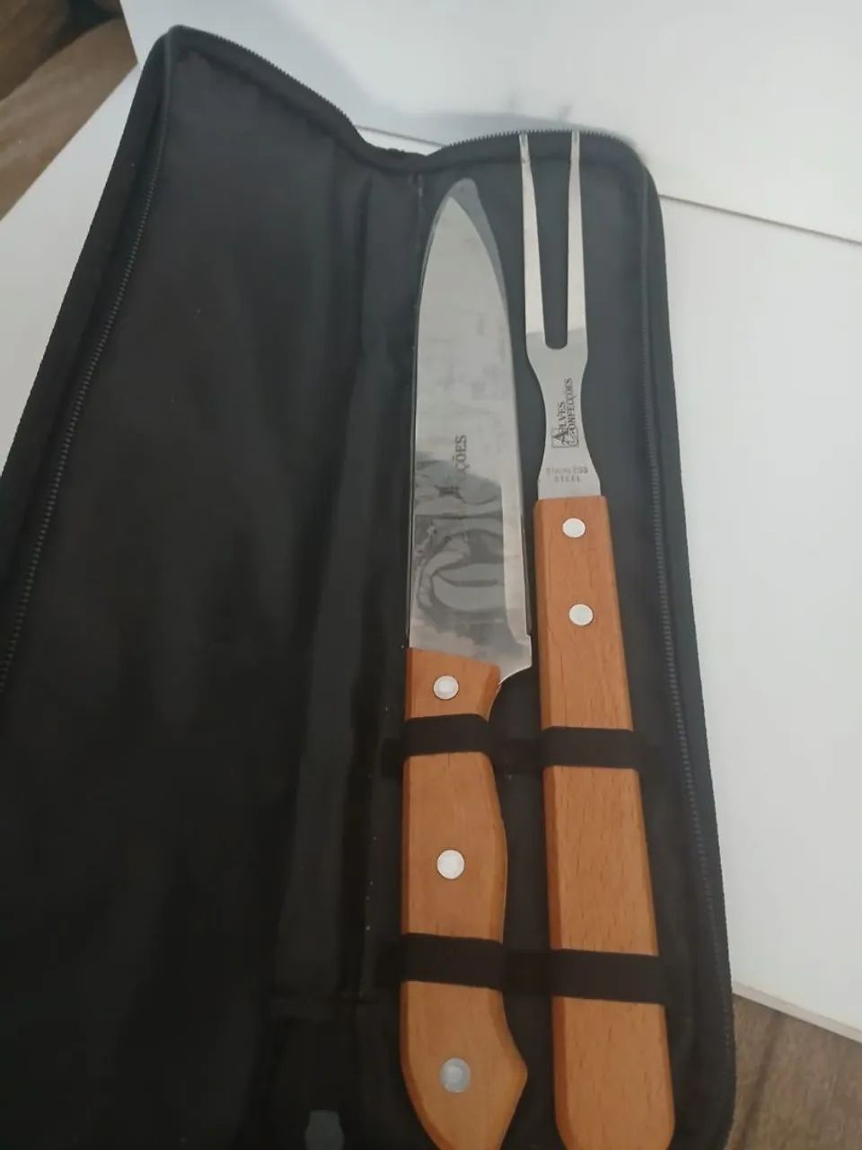 Jogo de garfo e faca para churrasco  - Foto 4