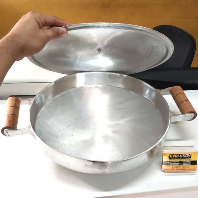 Chapa de Alumínio Batido com Borda e Tampa Aproveite - Foto 5