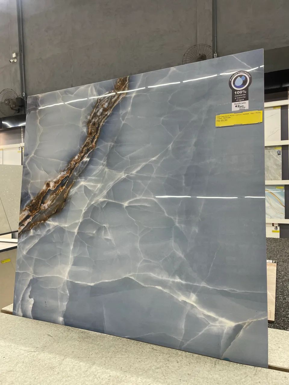 PISO ÔNIX BLUE 75x75 - POLIDO RETIFICADO - LUXO ABSOLUTO!