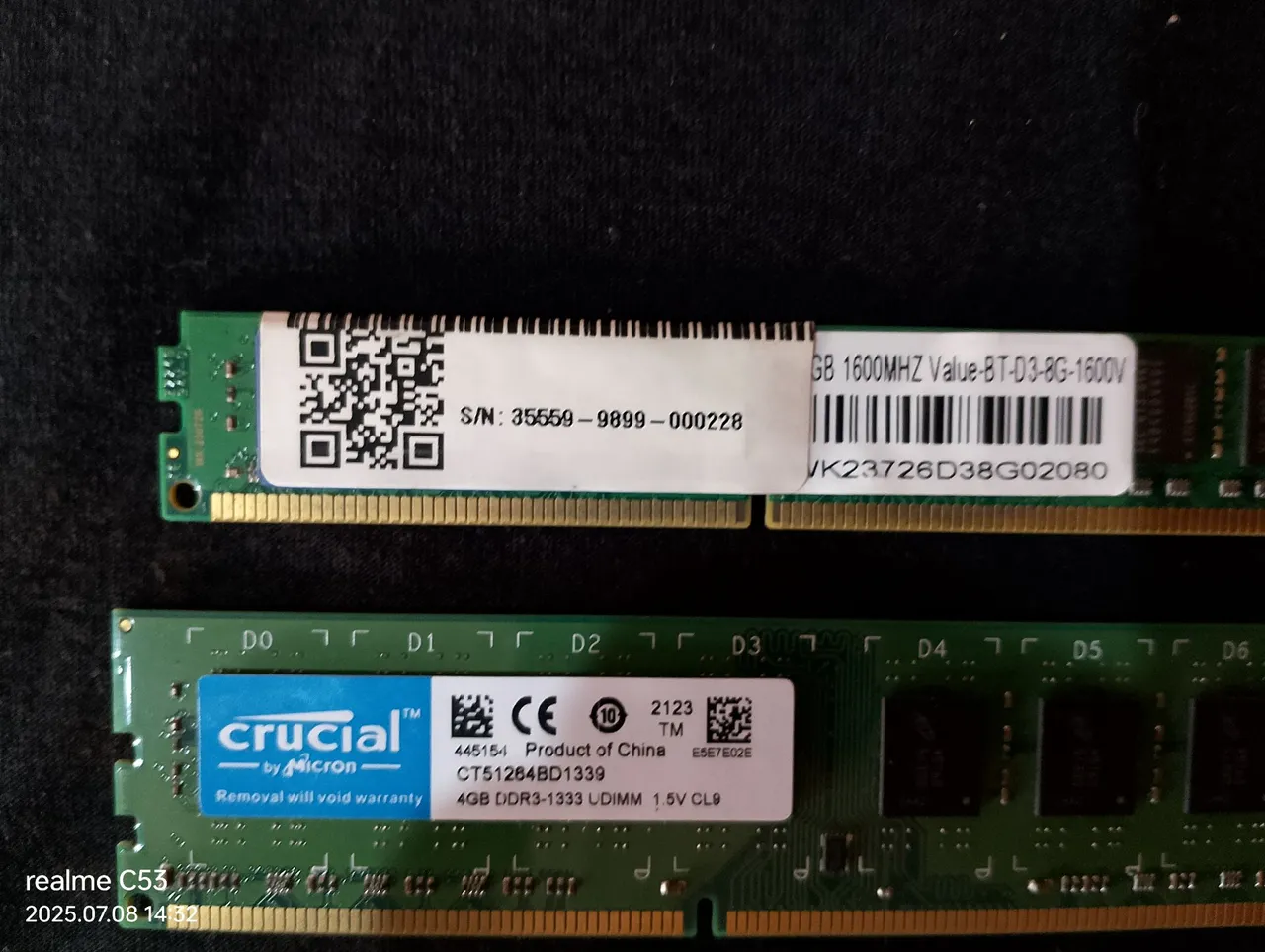 Memória RAM 8 e 4GB DDR3