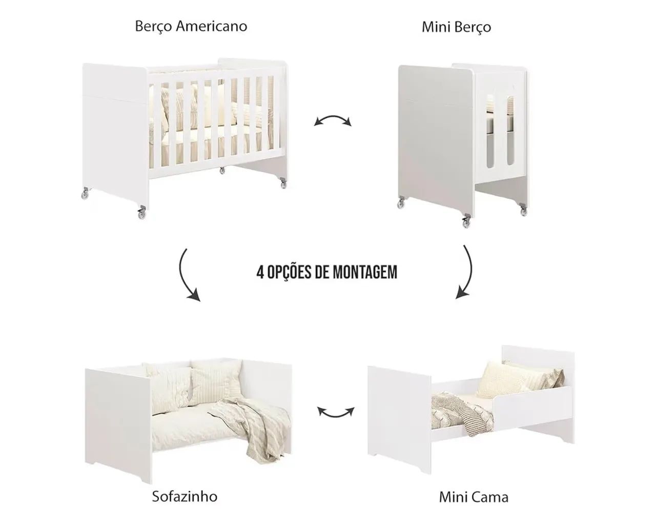 Berço 4 em 1 novo