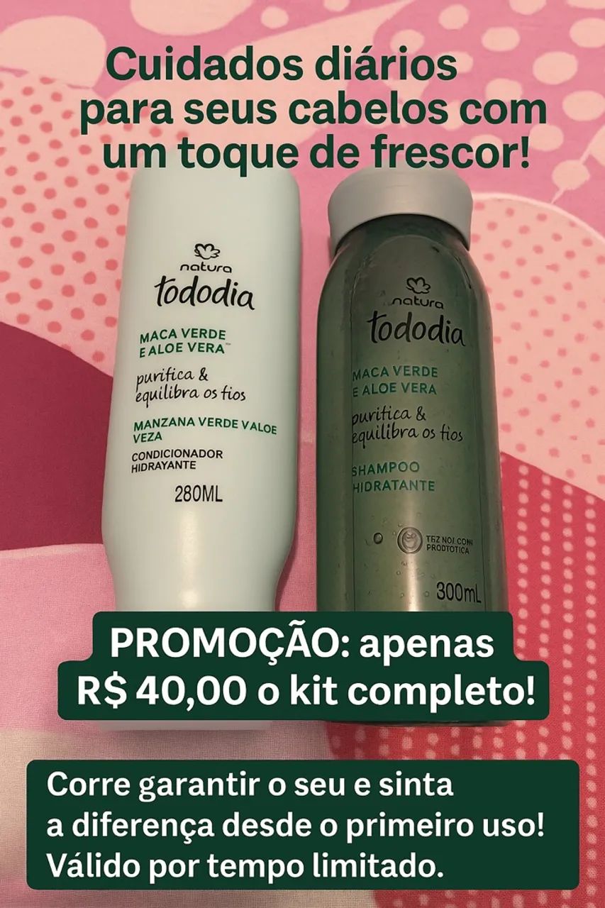 Kit Natura Tododia Macac Verde - Shampoo e Condicionador