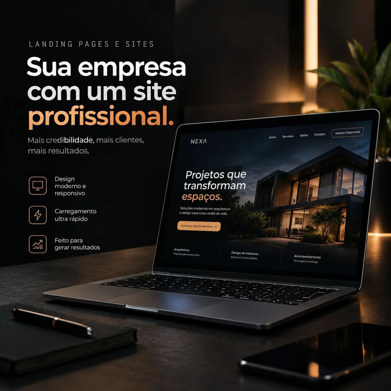 Construo Sites e Landing Pages para todo tipo de empresa