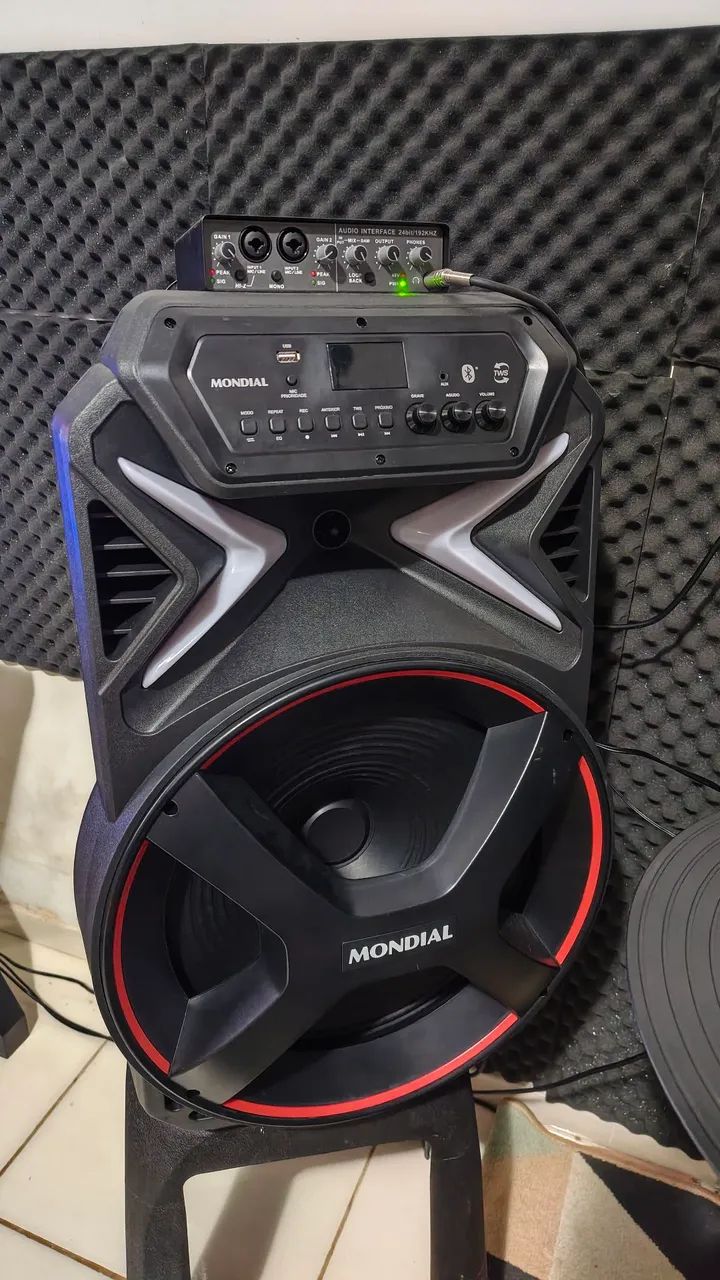 Bateria Eletronica AMW ED15 PRO + Caixa 700w + Interface de áudio - Foto 4