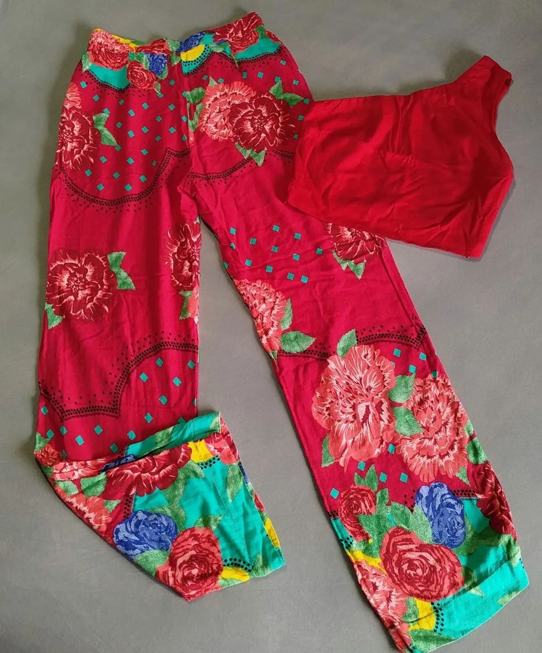 Conjunto linho cropped e calça - M  - Foto 3