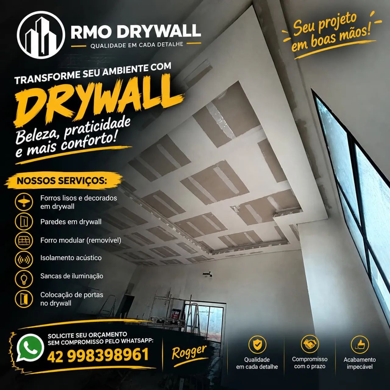 Forros e Parede de Drywall (Gesso acartonado) - Foto 2