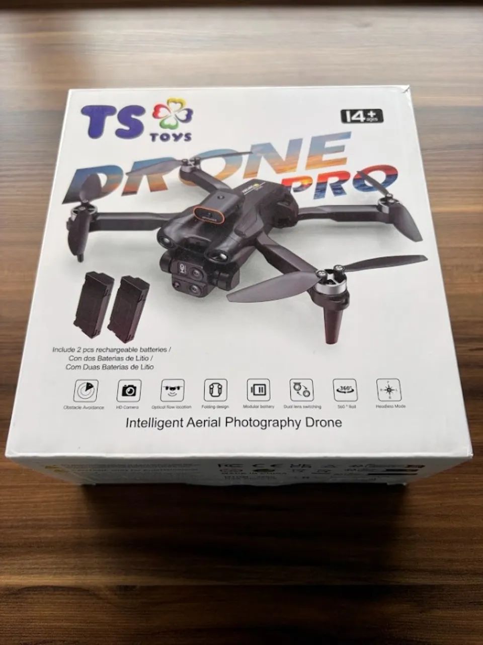 Drone Dobrável TS Toys  com Câmera HD, Sensor de Obstáculo, Case Rígida e 2 Baterias