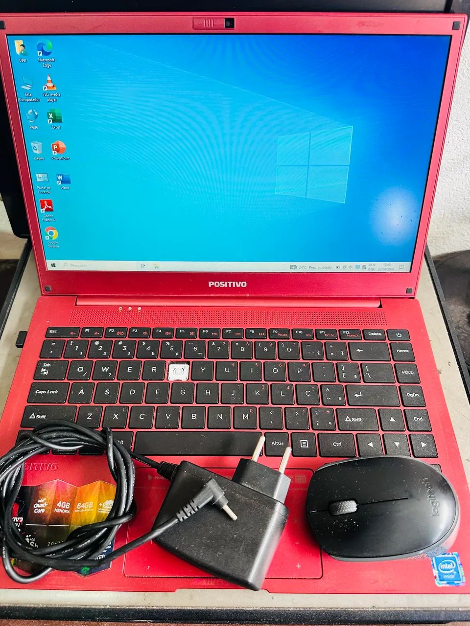Notebook Positivo Vermelho Quad Core - Foto 2