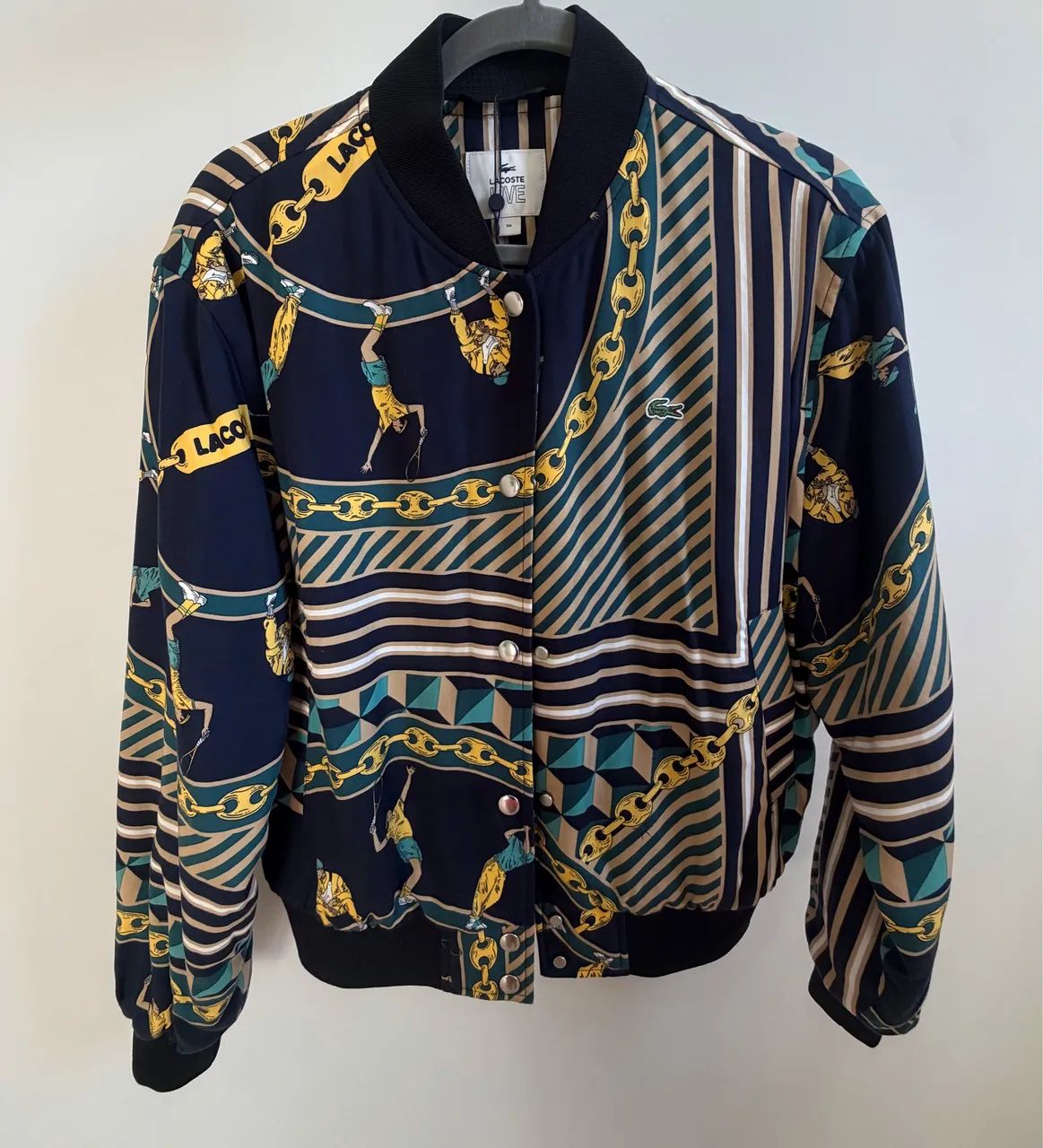 Lacoste LIVE Bomber Jacket BF4319 Original Estampada Rara