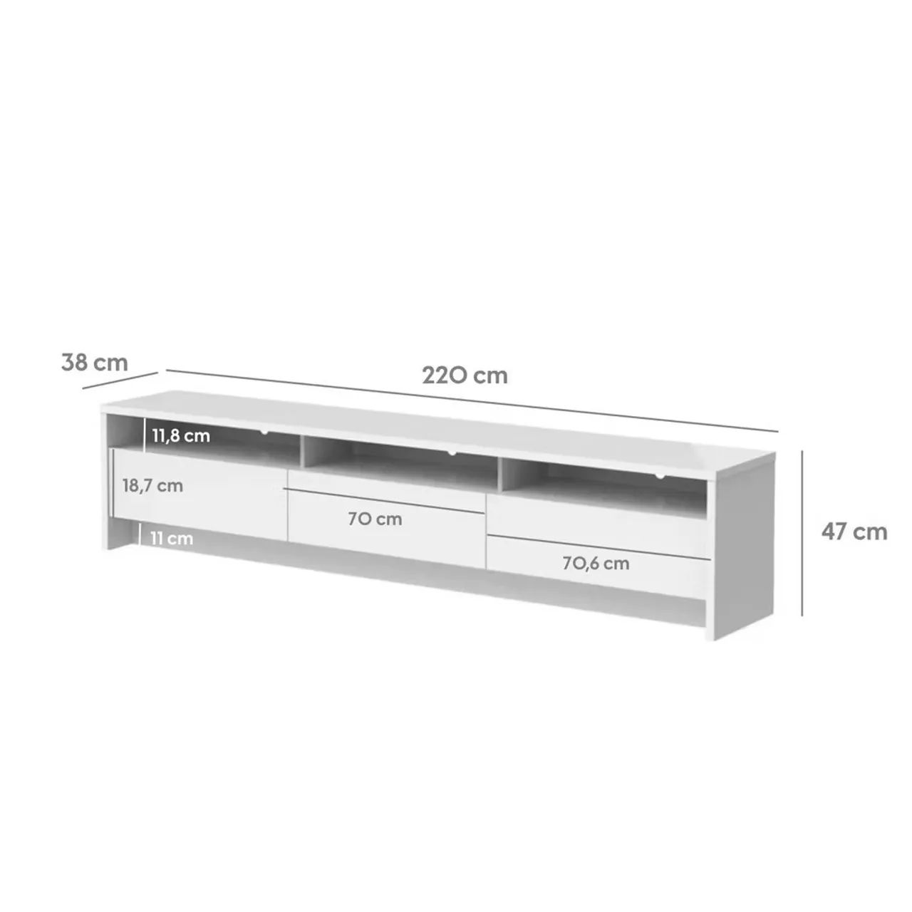 Rack para TV até 75 polegadas 3 portas - Foto 3