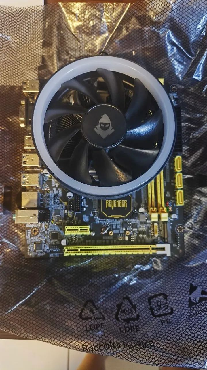 Placa mãe + processador + cooler 