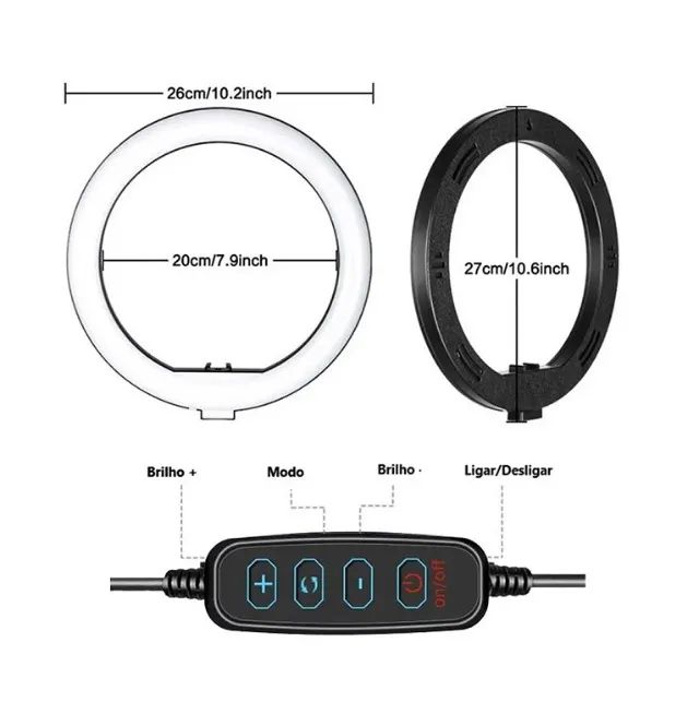 Kit  Led Ring Light Tripé Suporte Celular  - Foto 4