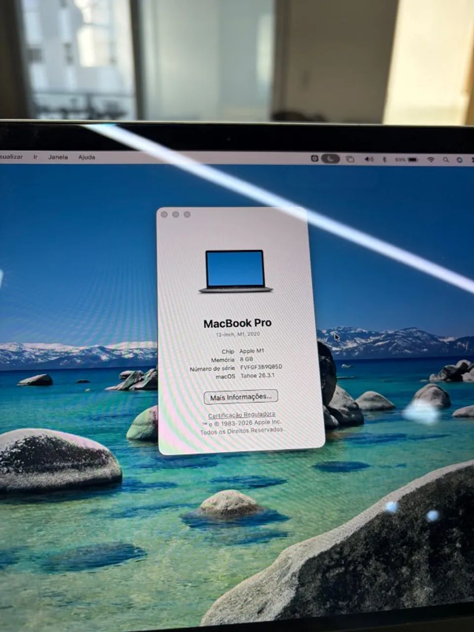 MacBook Pro M1 2020 13 polegadas - 360 ciclos + Caixa - (Leia