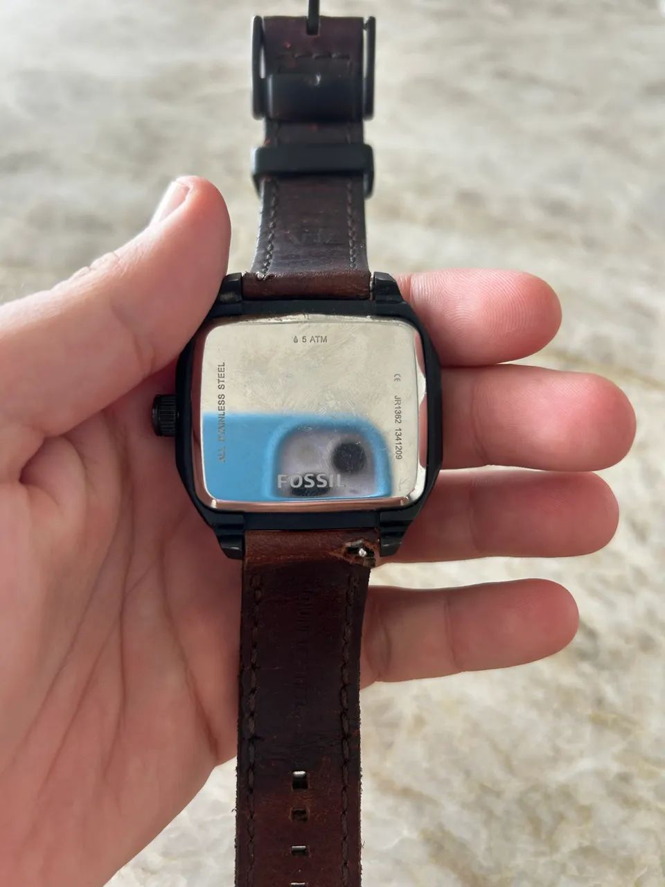 Relógio fóssil com pulseira de couro  - Foto 3