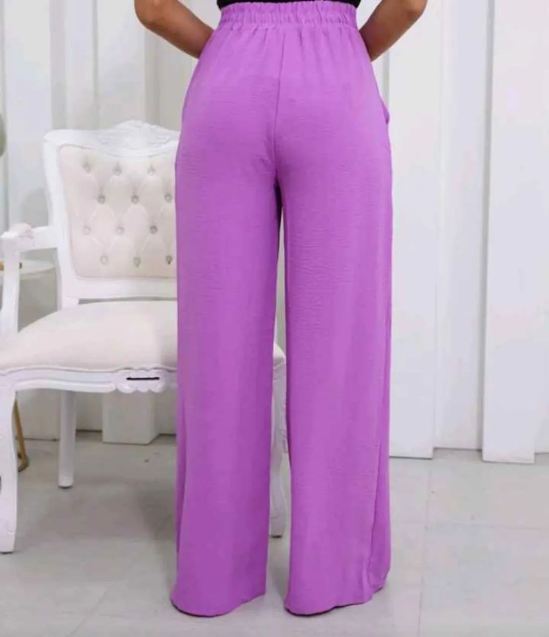 Calça pantalona lilás  - Foto 3