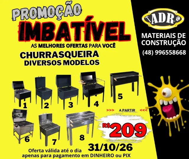 Churrasqueiras Portáteis Pretas e Inox 