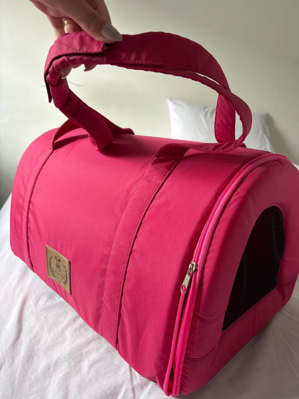 Bolsa de Transporte Luxo Bichinho Chic Rosa M - Foto 5