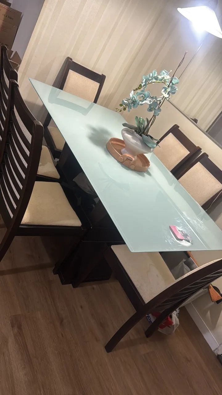 Mesa retangular 6 cadeiras