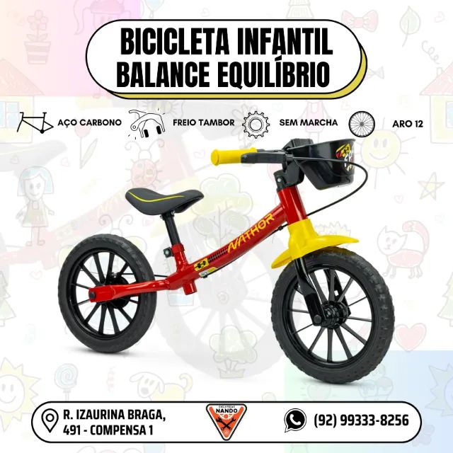 BICICLETA INFANTIL ARO 12 NATHOR EQUILÍBRIO  - Foto 3