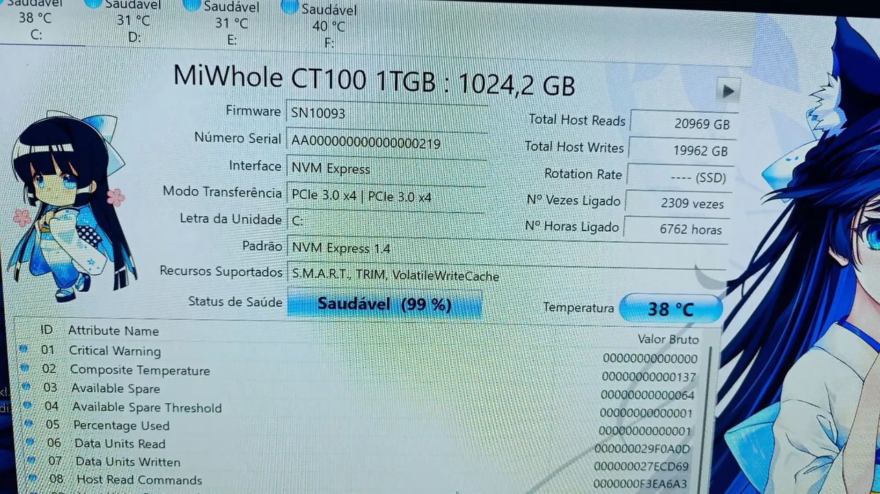 SSD Nvme 1tb Miwhole CT100 - Foto 3
