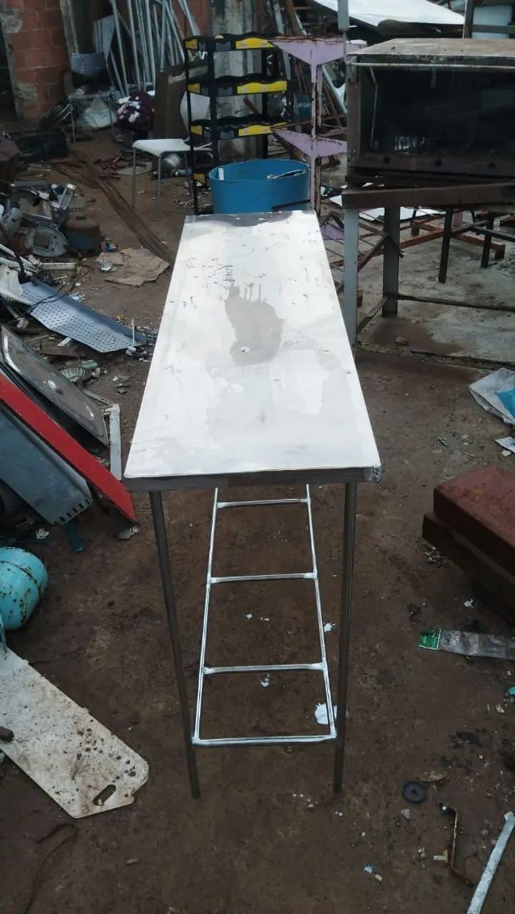 Bancada de inox com paneleiro de 1,50mx43cm - Foto 3