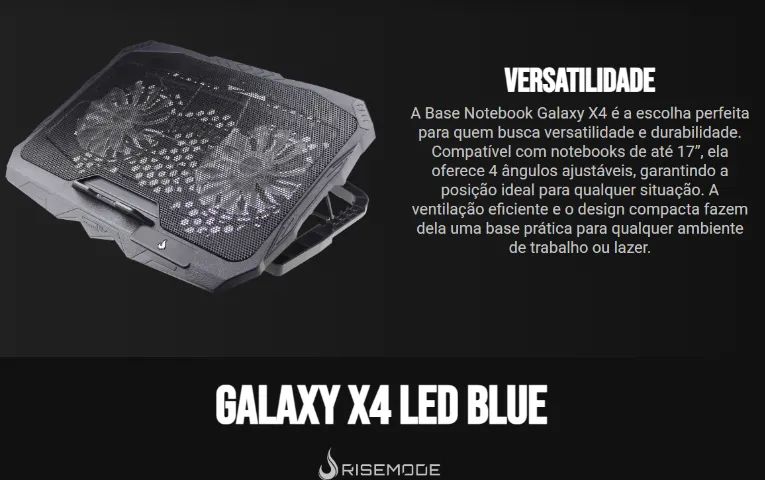 Base suporte para notebook Rise Mode, dual fan led, novo, lacrado! - Foto 5