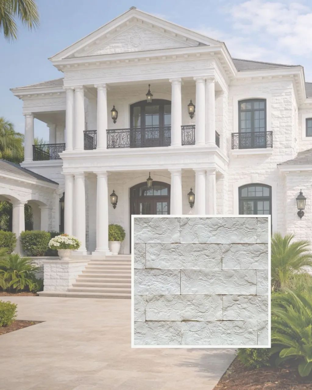 Travertino Rockface Branco Premium / Revestimento tipo pedra e mármore para fachadas - Foto 2