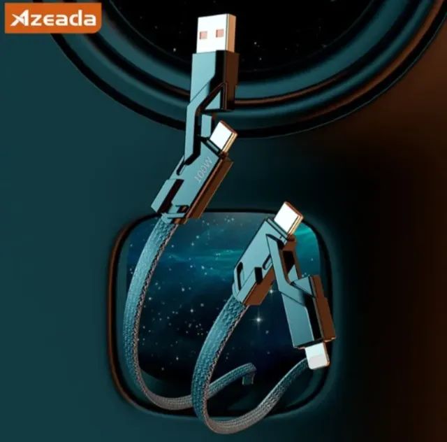 Cabo 4 em 1 Usb C lighting usb 2mt novo - Foto 3