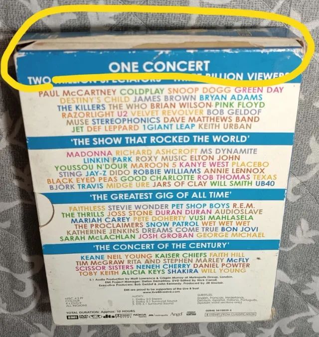 Dvd Box Live 8 - July 2nd 2005 Africa - 4 discos - original, usado
