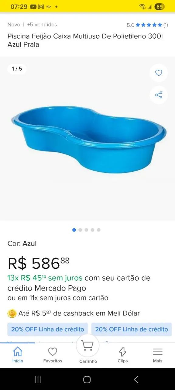 Piscina Polietileno Azul 300 Litros - Foto 3
