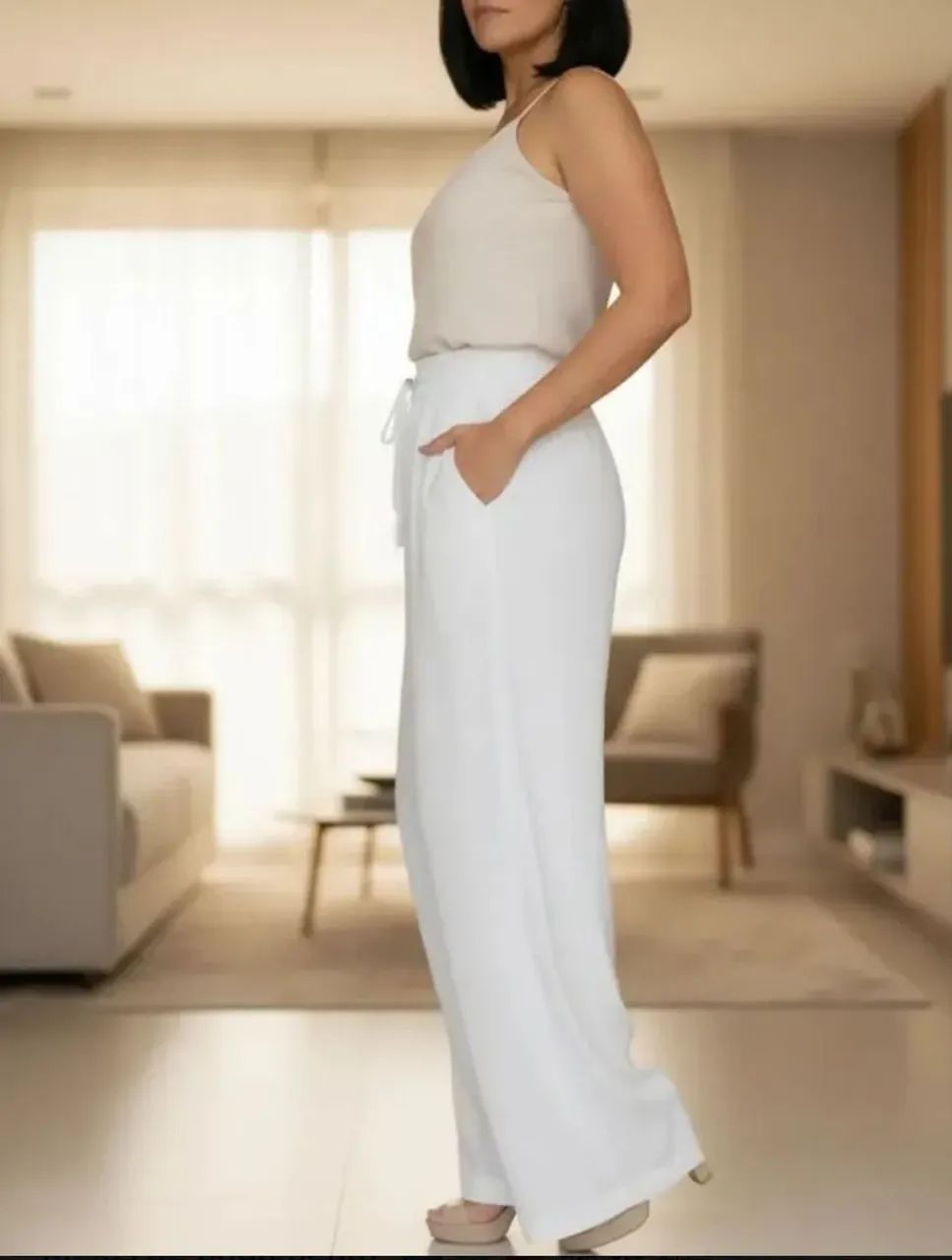 Calça pantalona branca  - Foto 3