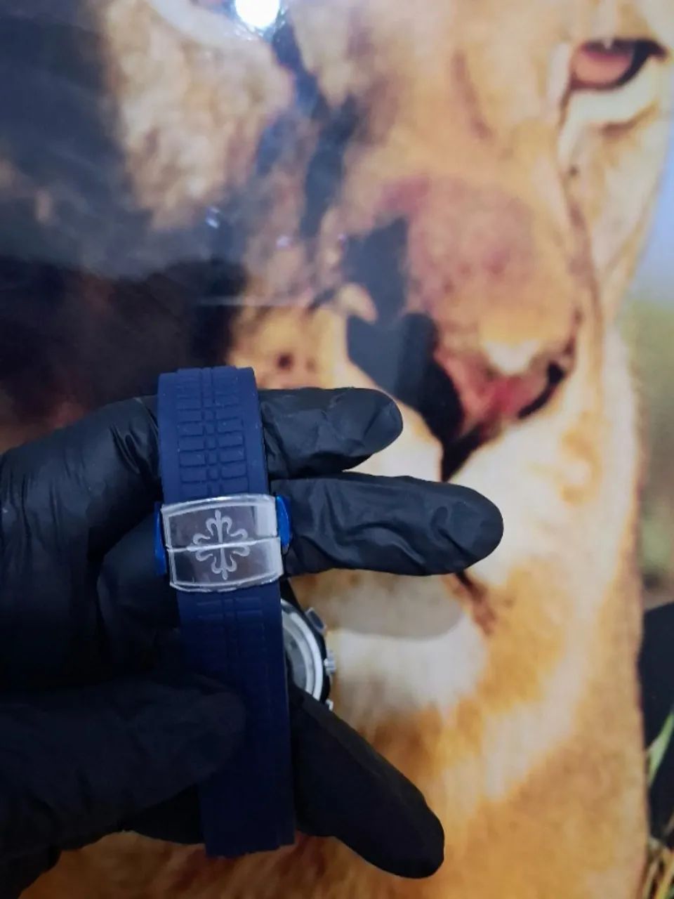 Relógio PATEK PHILIPPE AUTOMÁTICO PULSEIRA AZUL  - Foto 5