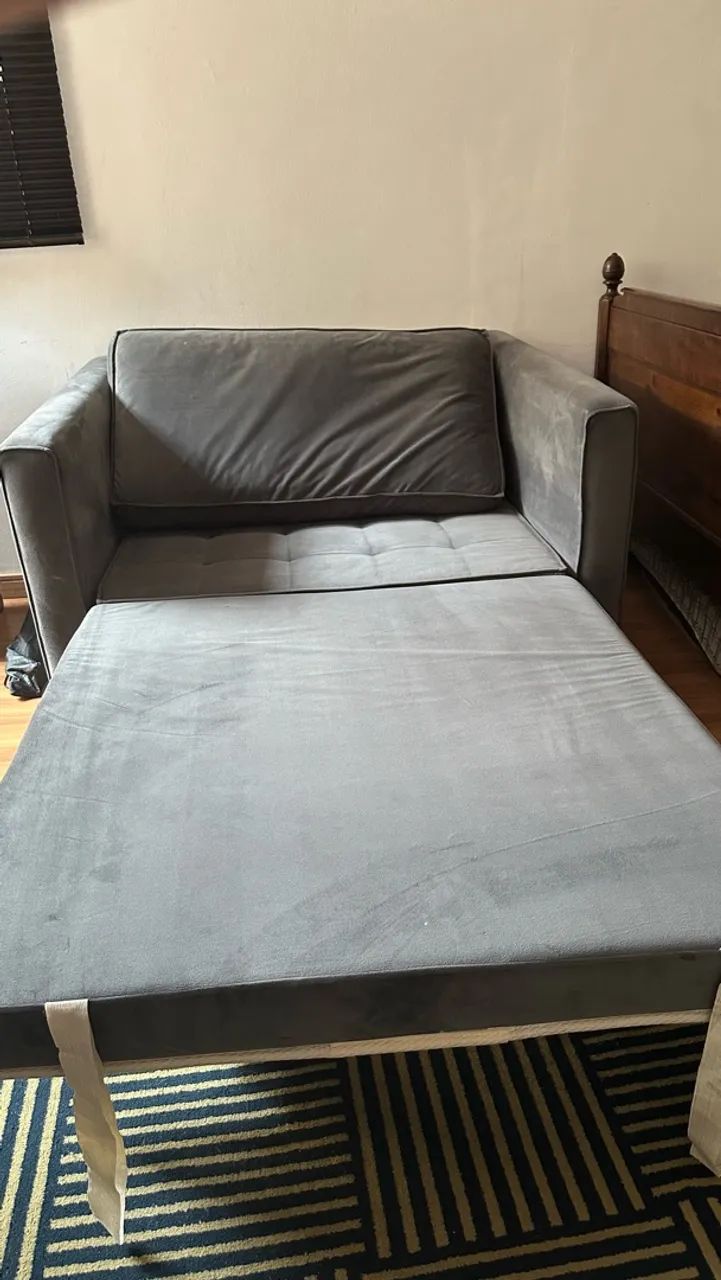 Sofá-Cama Cinza de 2 Lugares Cinza - Foto 2