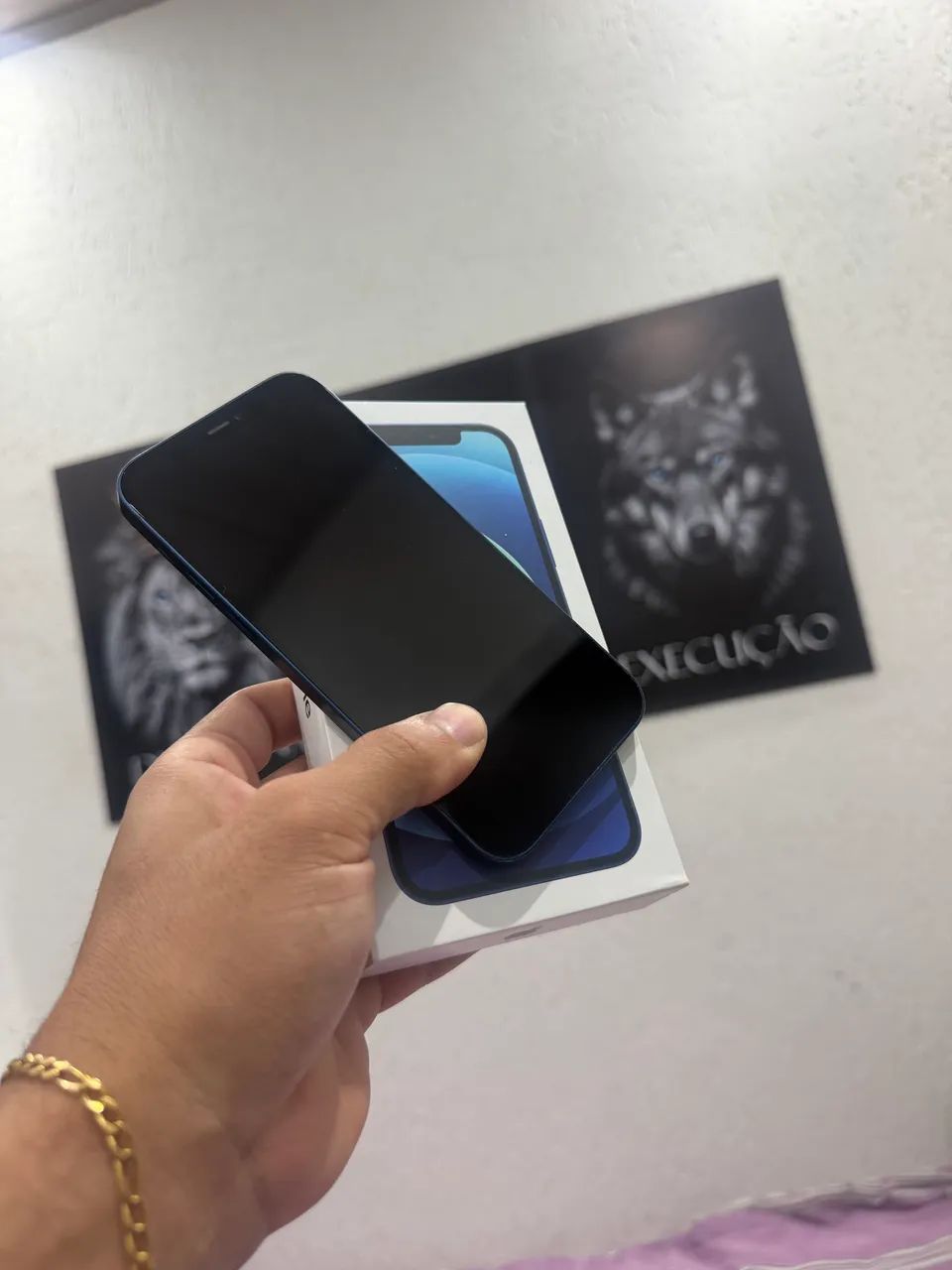 iPhone 12 64 GB azul com caixa/ saúde da bateria 73%/ aparelho