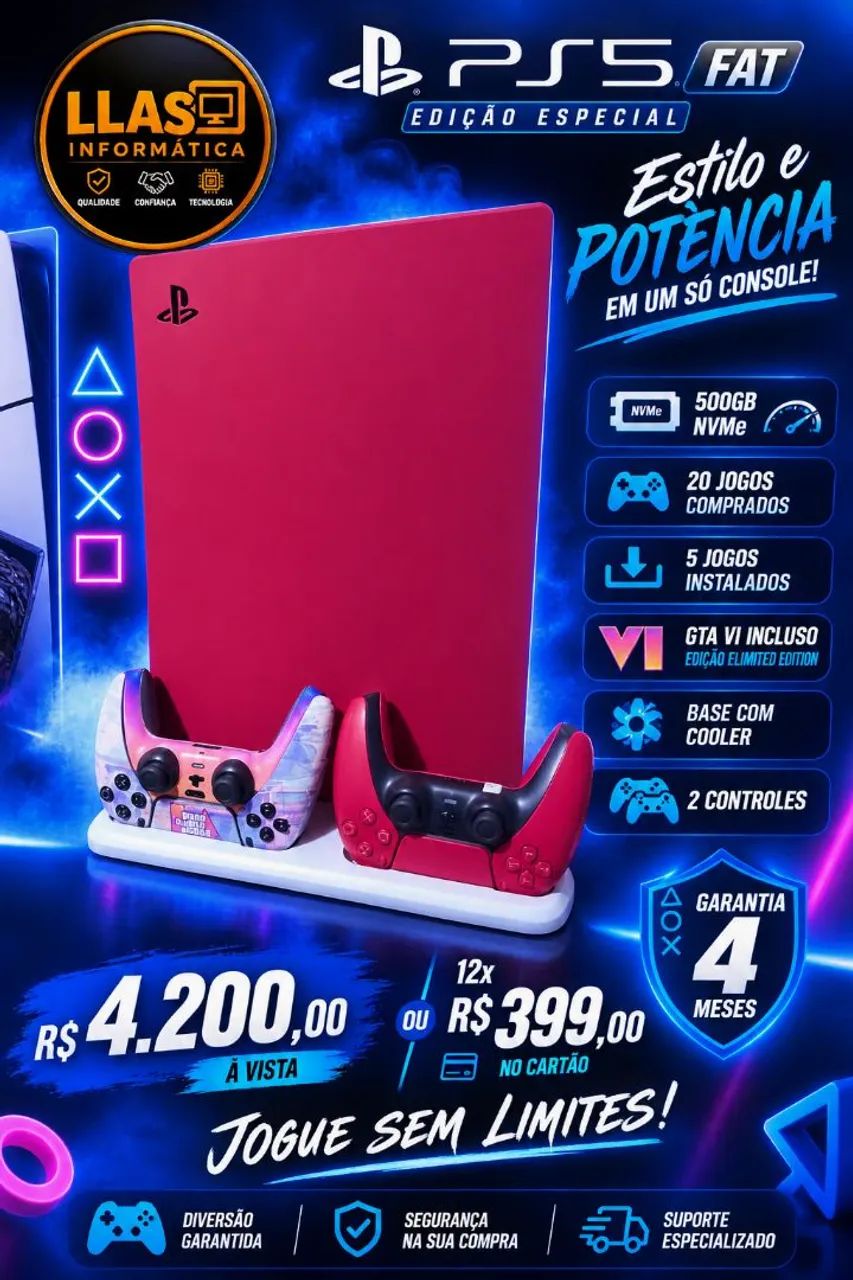 PS5 Limited Edtion Bordô 500GB