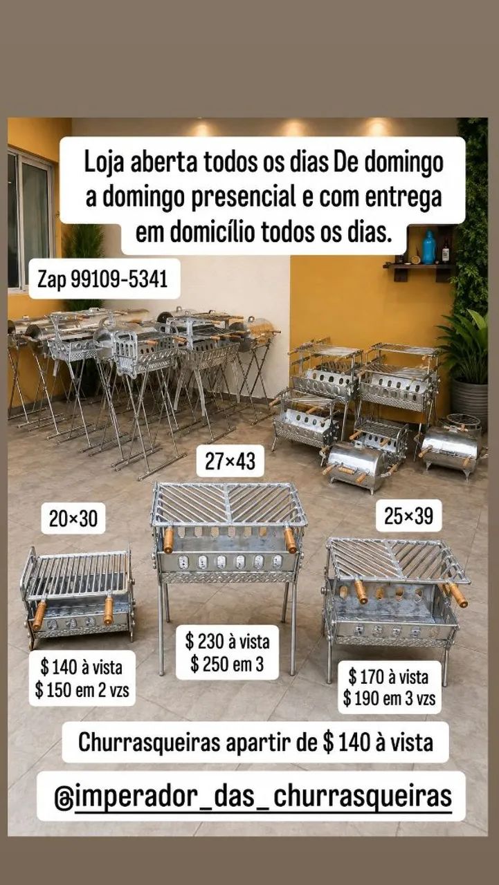 Churrasqueiras de Alumínio fundido 