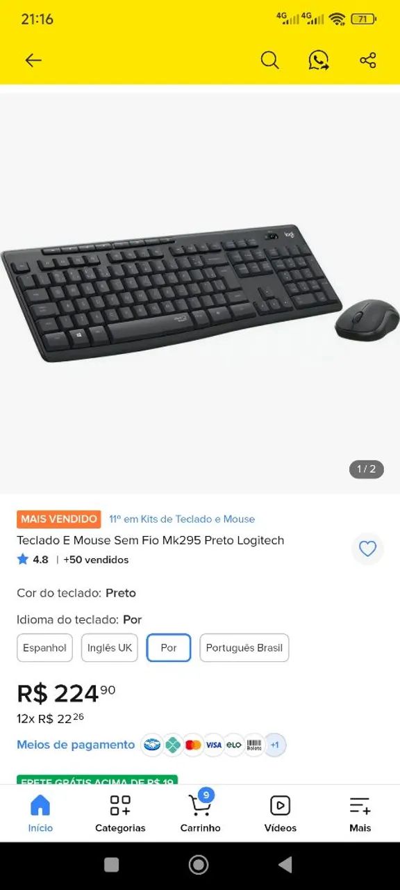 Teclado e mouse sem fio K295 LogiTech - Foto 2