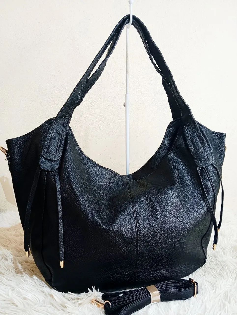 Bolsa GG Feminina Preta Cabe Notebook  - Foto 2