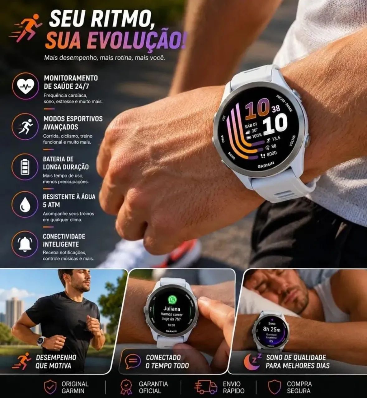 Garmin forerunner 170 Music - NOVOS  - Foto 4