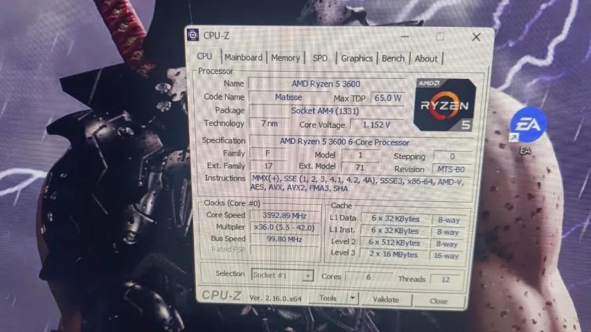 PROCESSADOR RYZEN 5 3.600 BOM PARA GAMES E TRABALHOS. ÓTIMO CUSTO BENEFICIO. - Foto 2