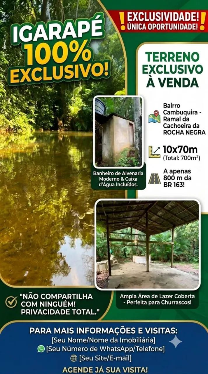 TERRENO COM IGARAPÉ EXCLUSIVO CAMBUQUIRA 