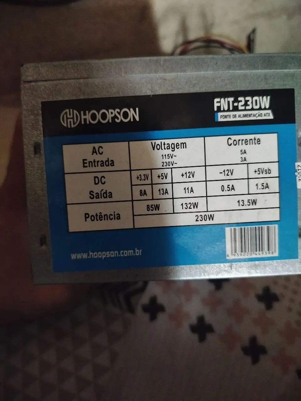 Fonte hoopson 230w