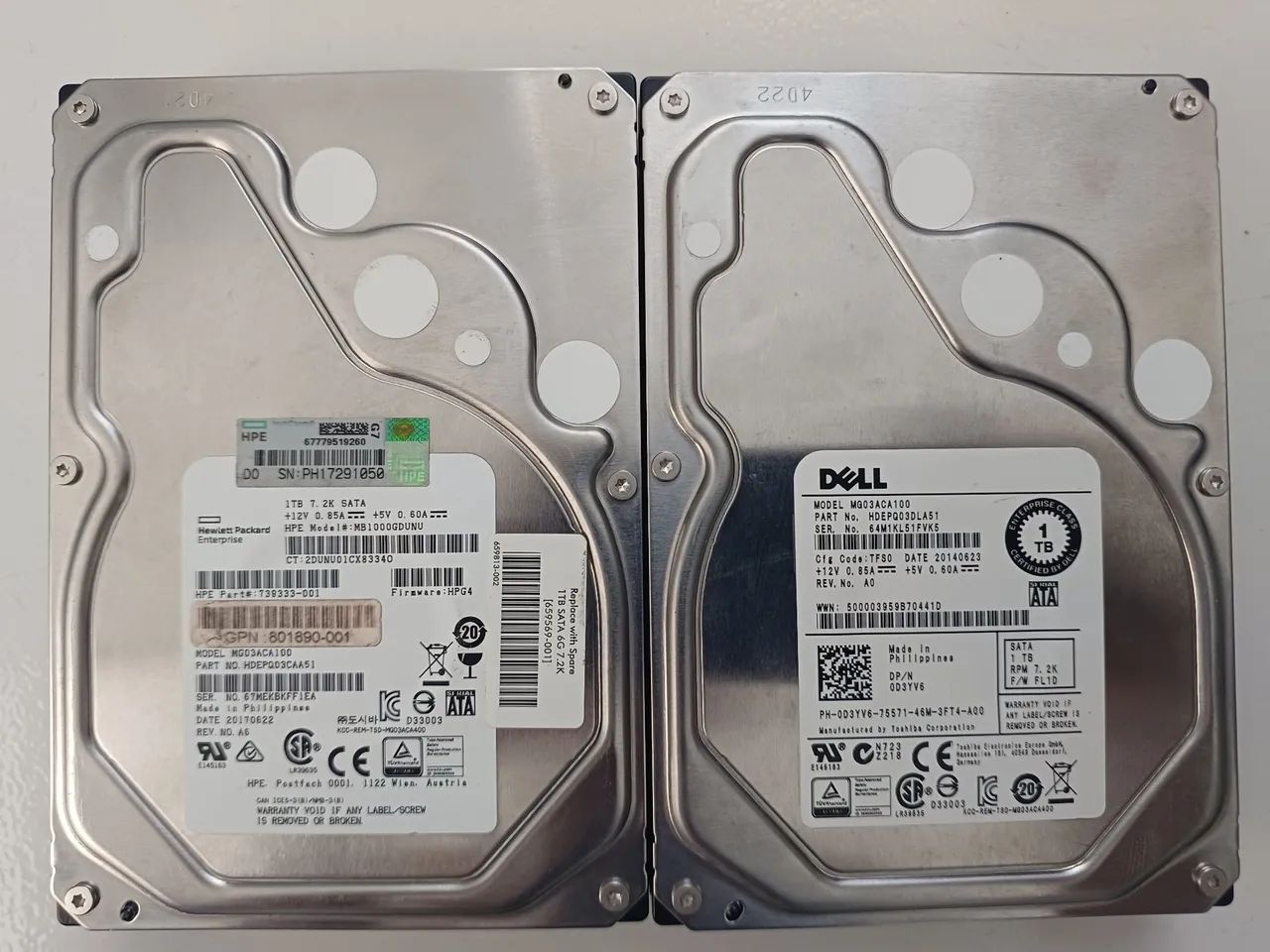 2 hds 1tb DELL HP servidores 7.2k 6gbs dvr nvr cpu 