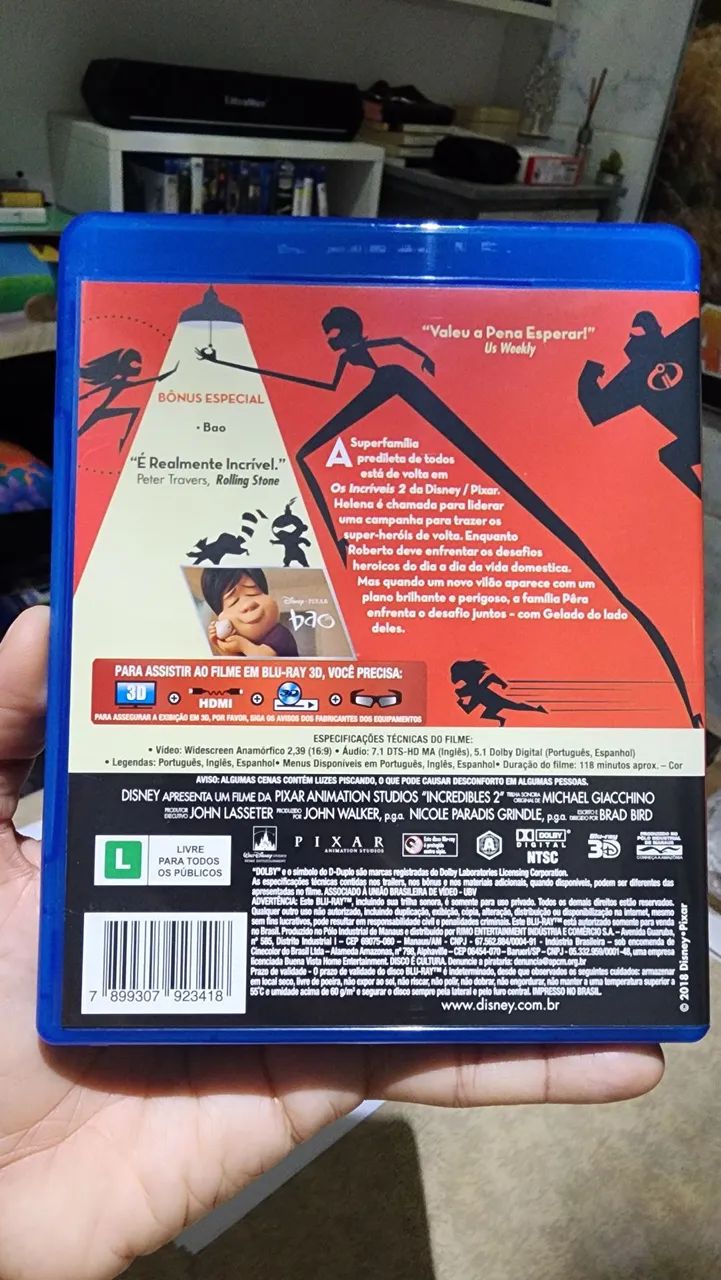 Blu-ray 3D Os Incríveis 2 Semi Novo - Foto 2
