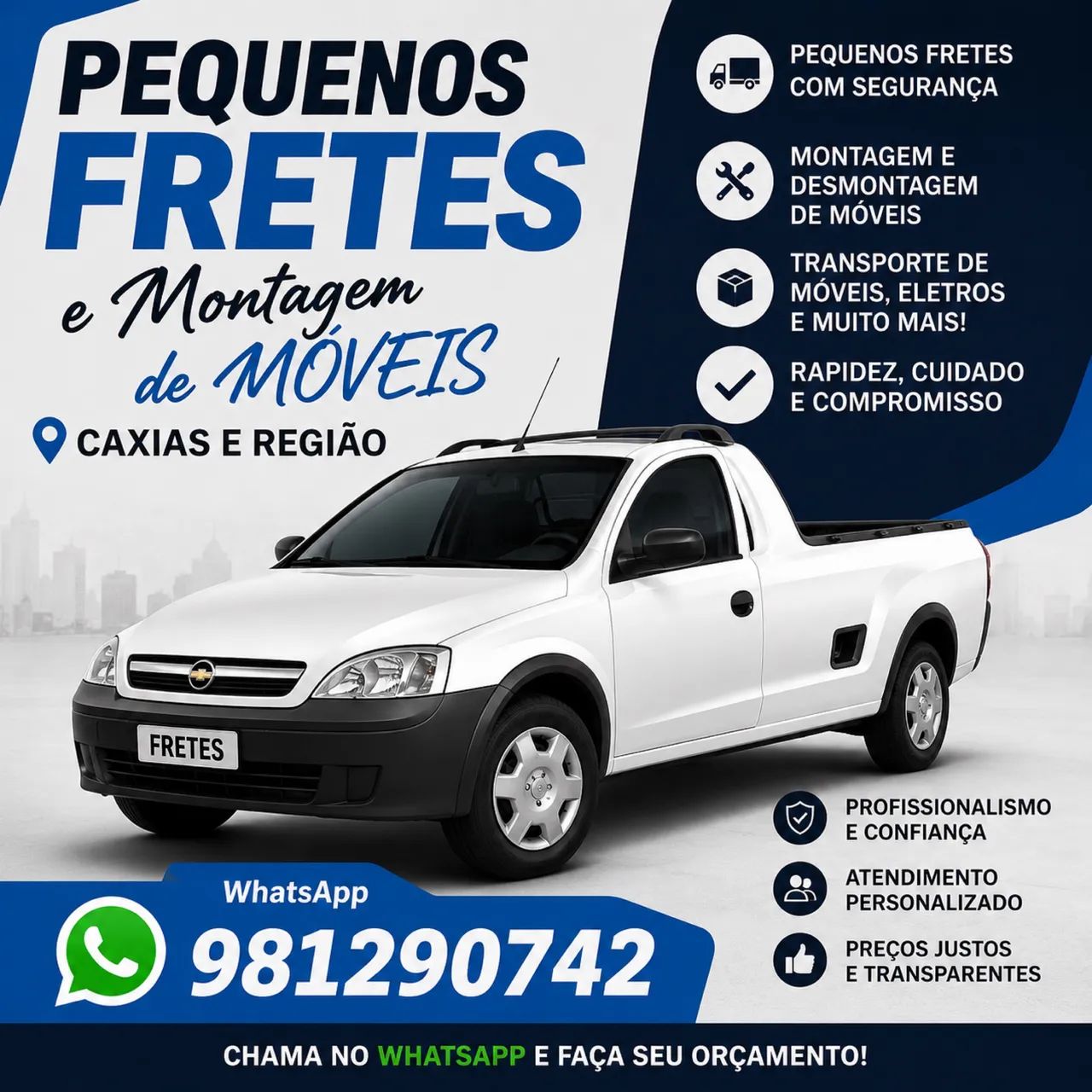 Pequenos fretes e montagem de móveis 
